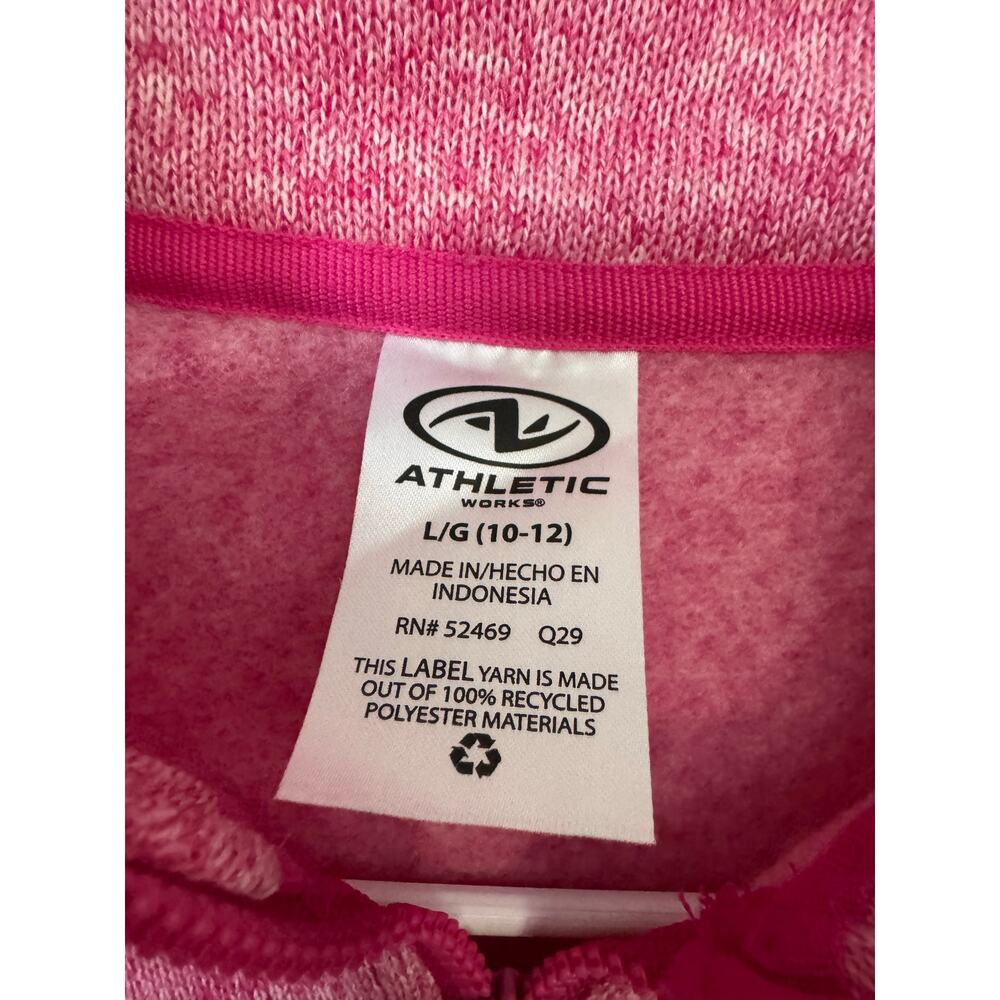 NWT Athletic Works Girls L 10-12 Pink Sweater Fleece 1/4 Zip Pullover - Picture 5 of 10